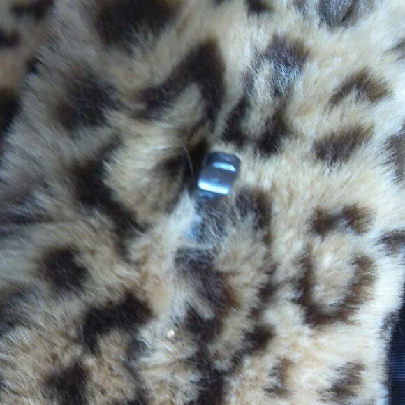 Vintage David Leinoff Mob Wife Old Money Faux Fur Leopard Print Swing Coat Sz 12 - Picture 10 of 10